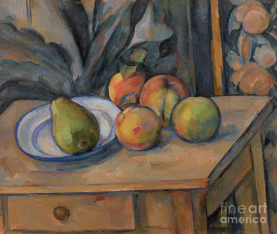 The Large Pear Painting by Paul Cezanne