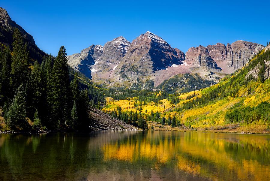 The Maroon Bells In Autumn Photograph by Mountain Dreams