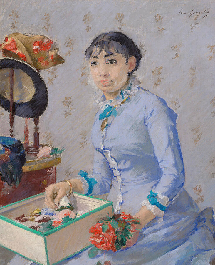French Painters Drawing - The Milliner by Eva Gonzales French Painters Drawing - The Milliner by Eva Gonzales