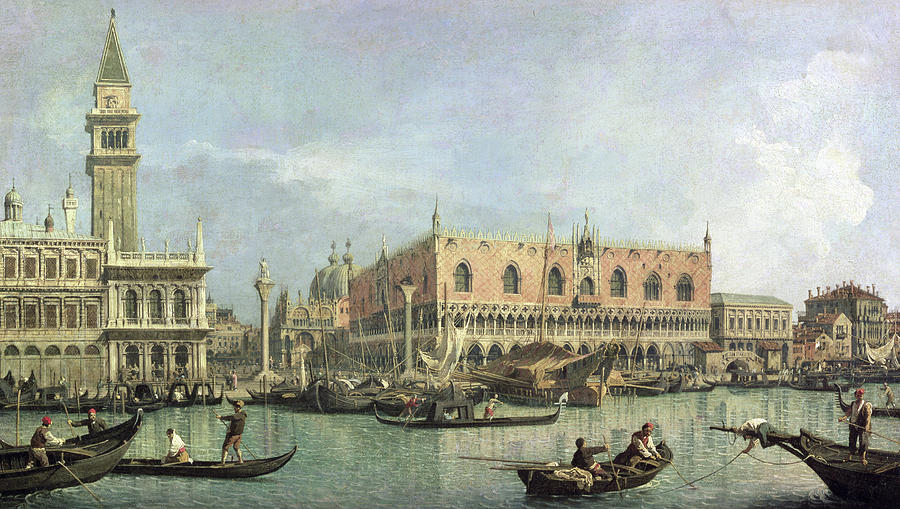 Canaletto Painting - The Molo and the Piazzetta San Marco #1 by Canaletto