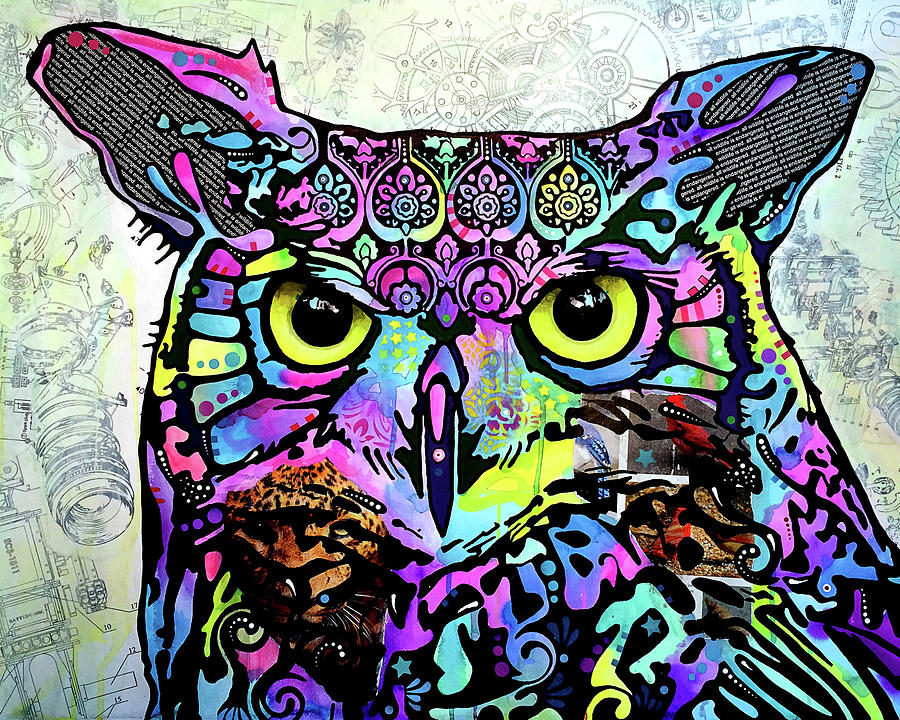Owl Mixed Media - The Owl #1 by Dean Russo