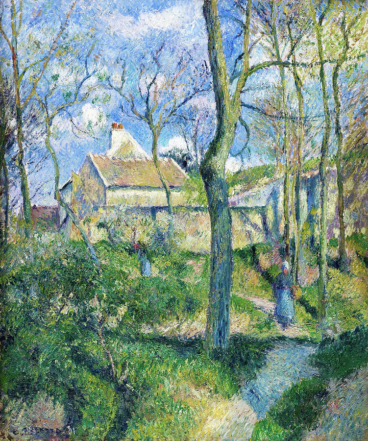 Pontoise Painting - The Path To Les Pouilleux, Pontoise - Digital Remastered Edition by Camille Pissarro Pontoise Painting - The Path To Les Pouilleux, Pontoise - Digital Remastered Edition by Camille Pissarro