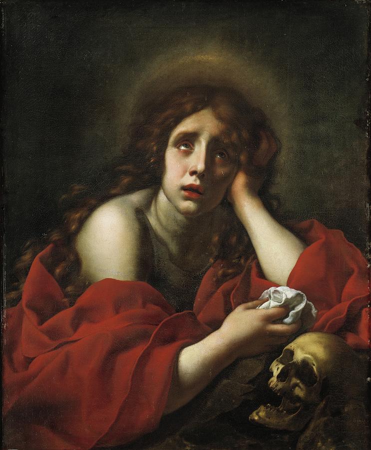 Skull Painting - The Penitent Mary Magdalene by Carlo Dolci