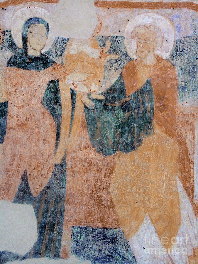 The Presentation, Saint-jean Du Liget Chapel, Touraine, 12th Century Painting by Unknown Artist
