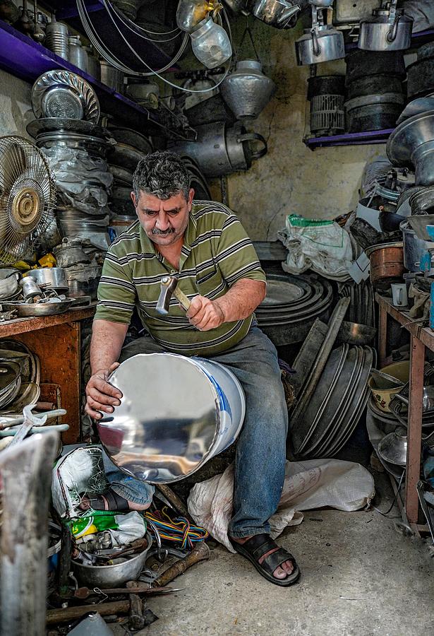 Man Photograph - The Profession Of Manufacturing Traditional Kitchen #1 by Bashar Alsofey
