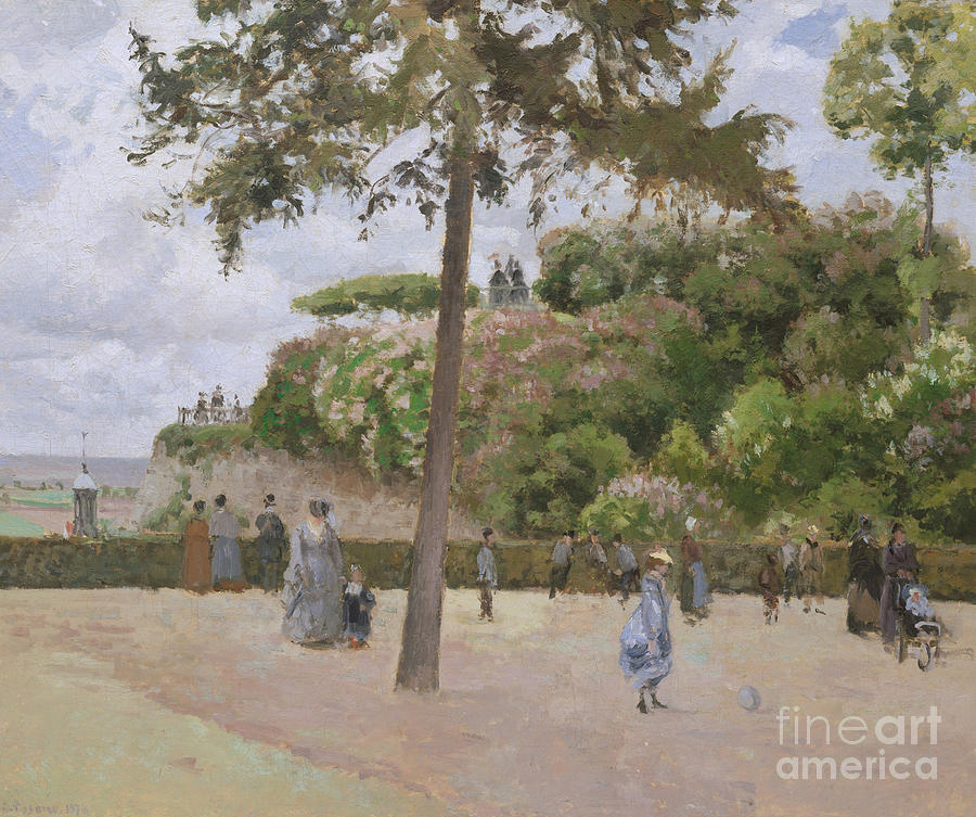 Camille Pissarro Painting - The Public Garden at Pontoise, 1874 by Camille Pissarro