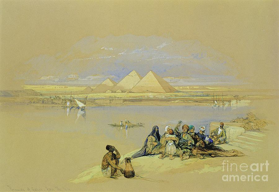 19th Century Photograph - The Pyramids At Giza, Near Cairo by David Roberts