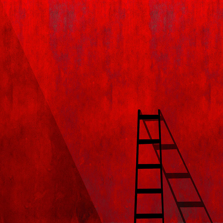 Abstract Photograph - The Red Wall #1 by Inge Schuster