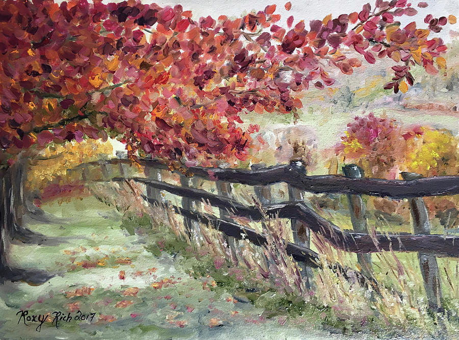 The Rickety Fence #2 Painting by Roxy Rich