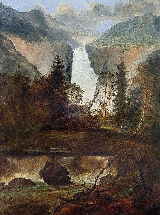 Peder Balke Painting - The Rjukan Falls #1 by MotionAge Designs
