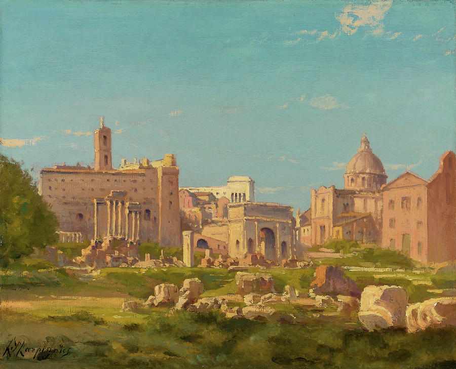 The Roman forum Painting by Henri Harpignies - Fine Art America