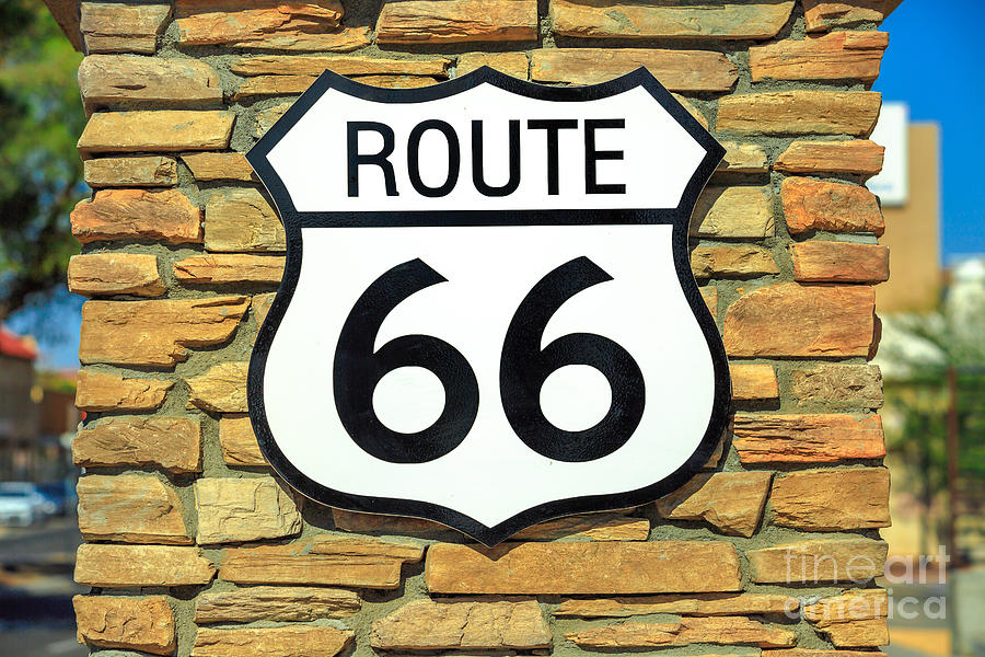 the Route 66 sign #1 Photograph by Benny Marty