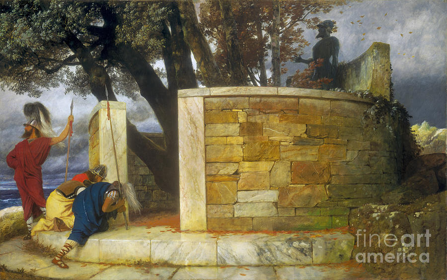 The Sanctuary Of Hercules, 1884 Painting by Arnold Bocklin