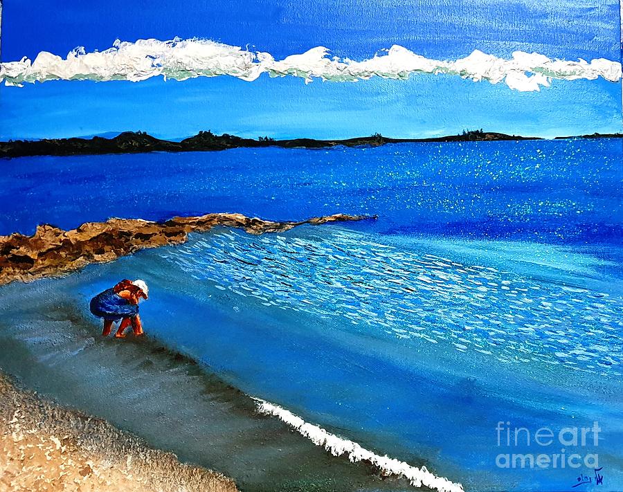 The sea surges up with laughter, #1 Painting by Eli Gross