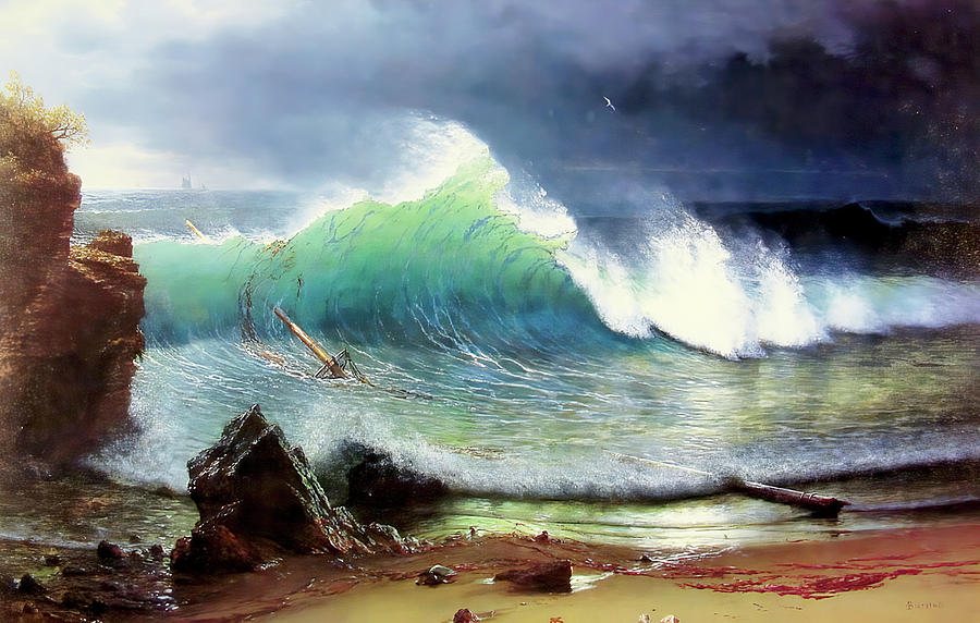 The Shore of the Turquoise Sea #1 Photograph by Albert Bierstadt