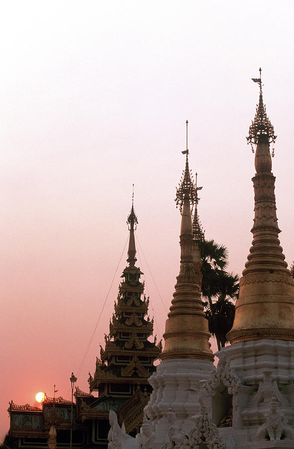 The Shwedagon Pagoda Complex At Sunset #1 Photograph by John Seaton Callahan
