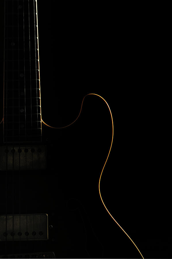 The Silhouette Of The Electric Guitar #1 Photograph by Yagi Studio
