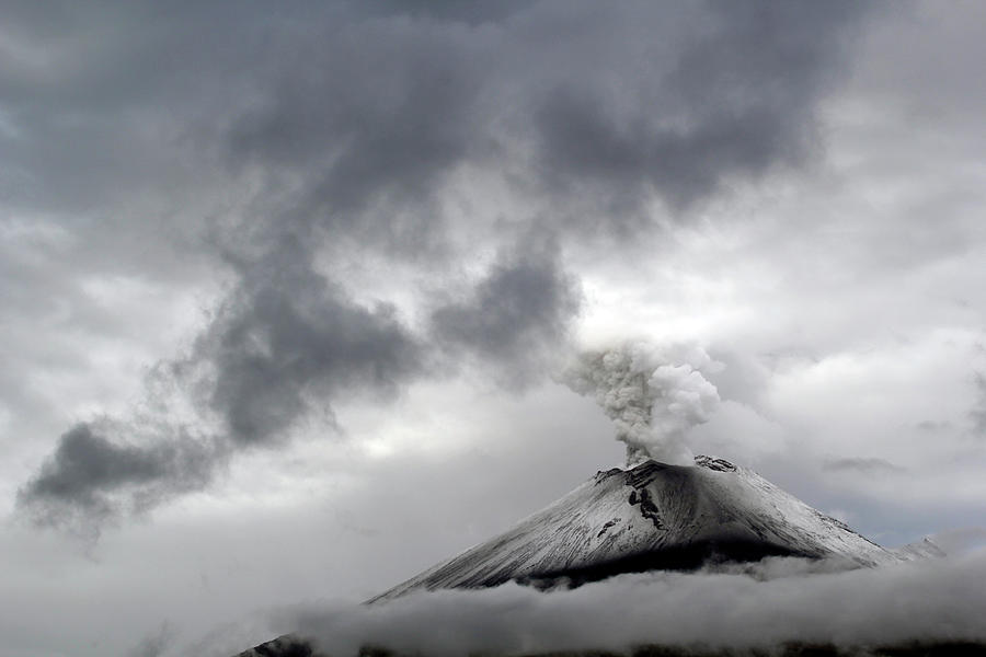 The Snow-covered Popocatepetl Volcano Photograph by Imelda Medina ...