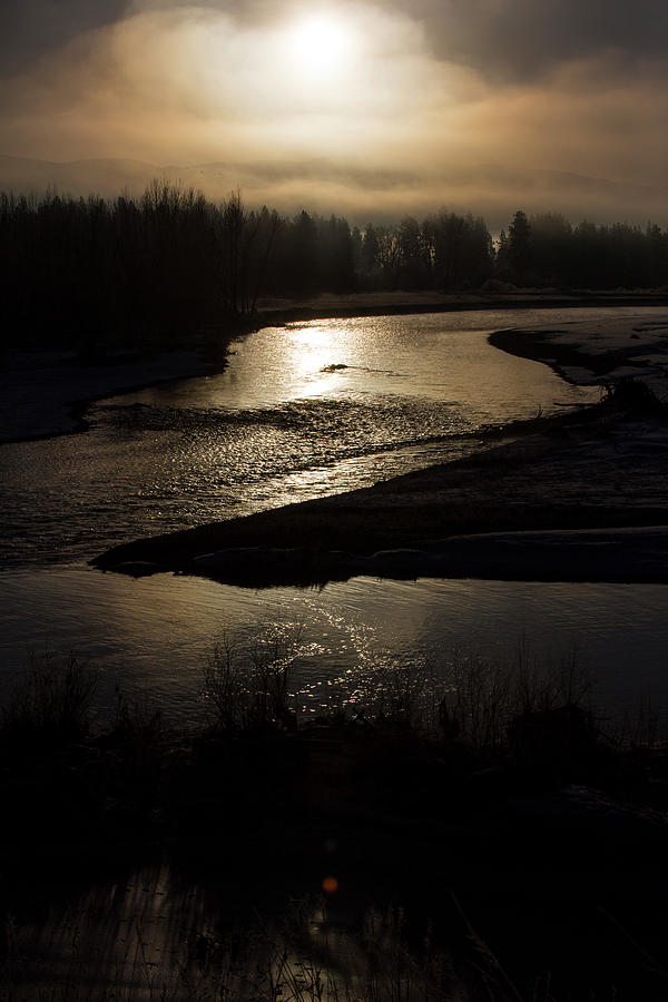 Winter Photograph - The Sun Rises Above A Bend In The Bitterroot River Near Florence, Mt. #1 by Cavan Images