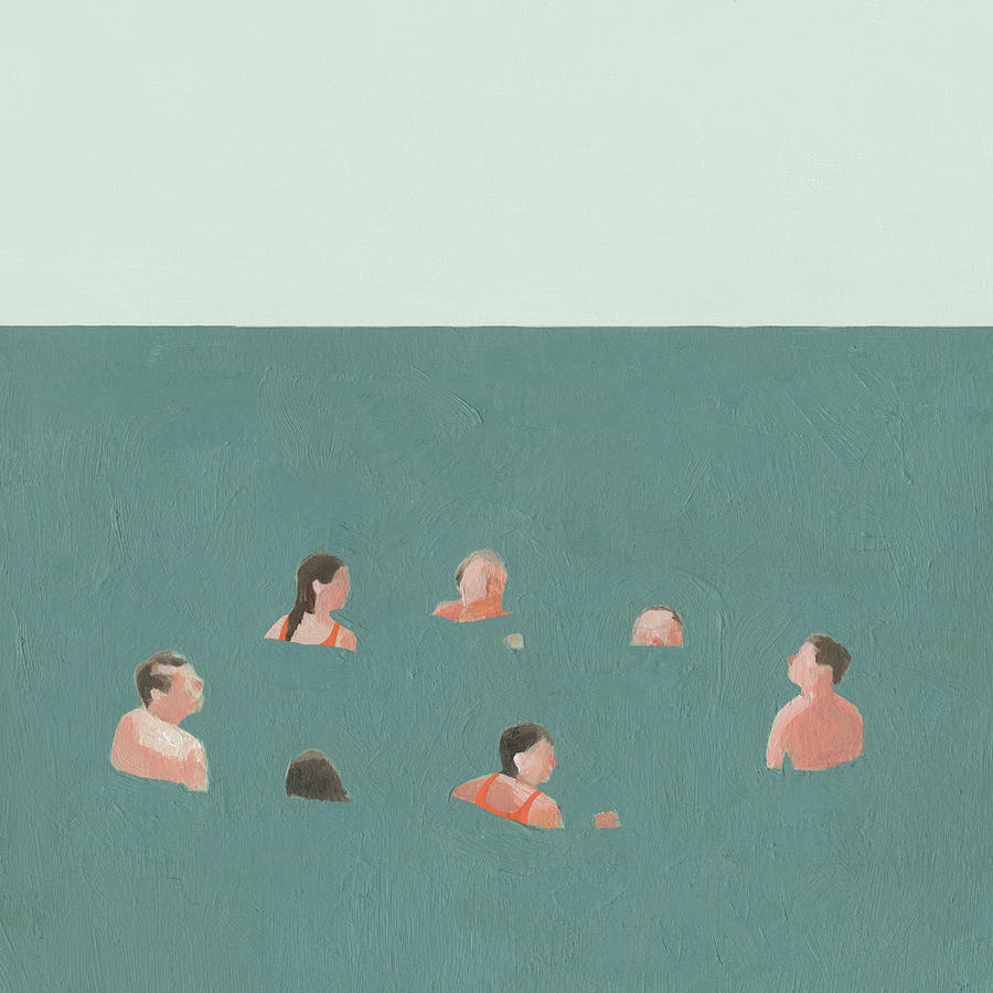 Beach Painting - The Swimmers I #1 by Emma Scarvey