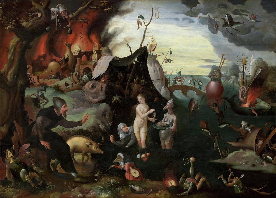 Surreal Painting - The Temptation Of Saint Anthony by Pieter Huys