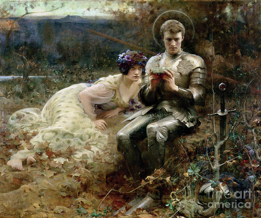 Arthur Hacker Painting - The Temptation Of Sir Percival, 1894 by Arthur Hacker