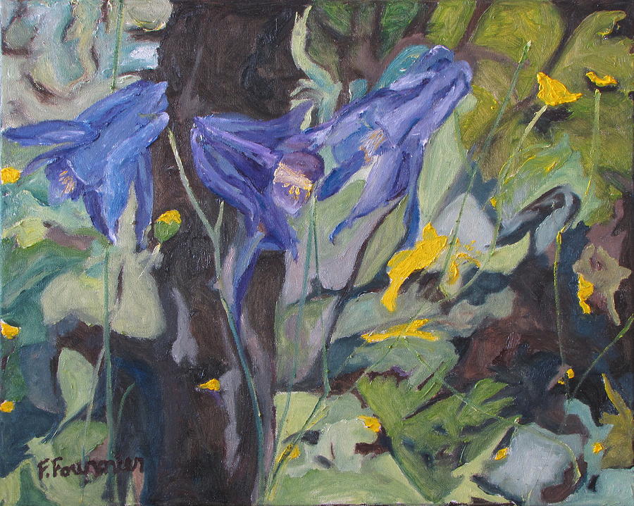 Impressionism Painting - The three Columbines  #1 by Francois Fournier