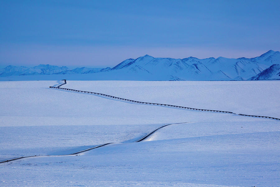 The Trans Alaska Oil Pipeline In Wintertime At Brooks Range, North