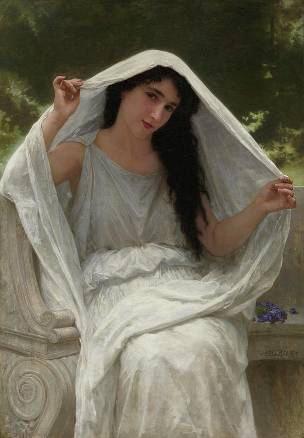 William Adolphe Bouguereau Painting - The Veil #1 by William-Adolphe Bouguereau
