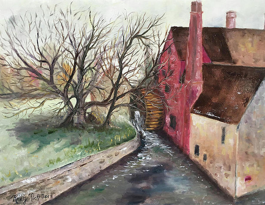 The Water Wheel #2 Painting by Roxy Rich