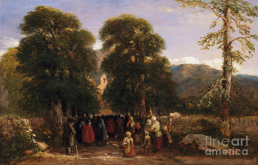 The Welsh Funeral, 1848 Painting by David Cox