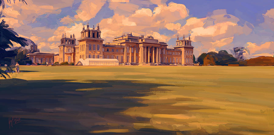 The white party tent along Blenheim Palace #1 Digital Art by Nop Briex