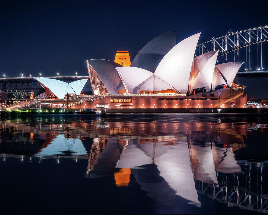 The White Shell Roofs of Sydney Opera House at Night by Daniela Constantinescu The White Shell Roofs of Sydney Opera House at Night by Daniela Constantinescu