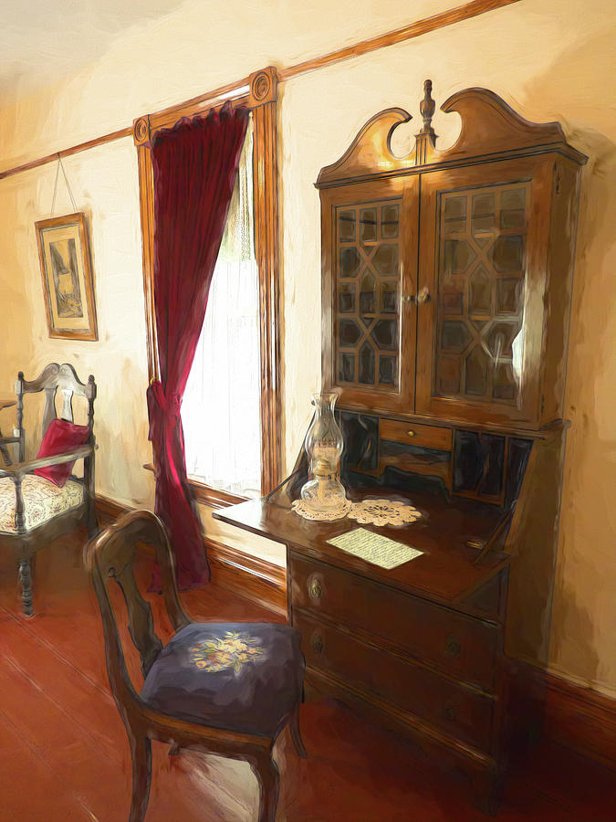 Vintage Mixed Media - The Writing Desk #1 by Leslie Montgomery