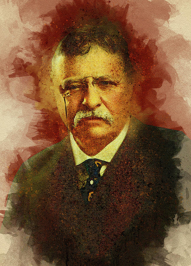 Theodore Roosevelt Digital Art By Elena Kosvincheva