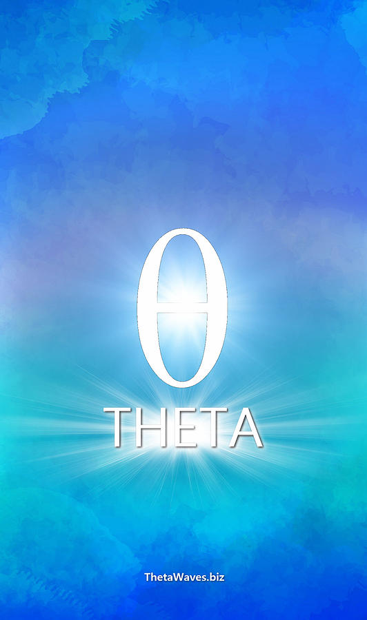 THETA-WAVES--14-Theta-Word-Symbol-White-Vertical #1 Digital Art by Tari Steward