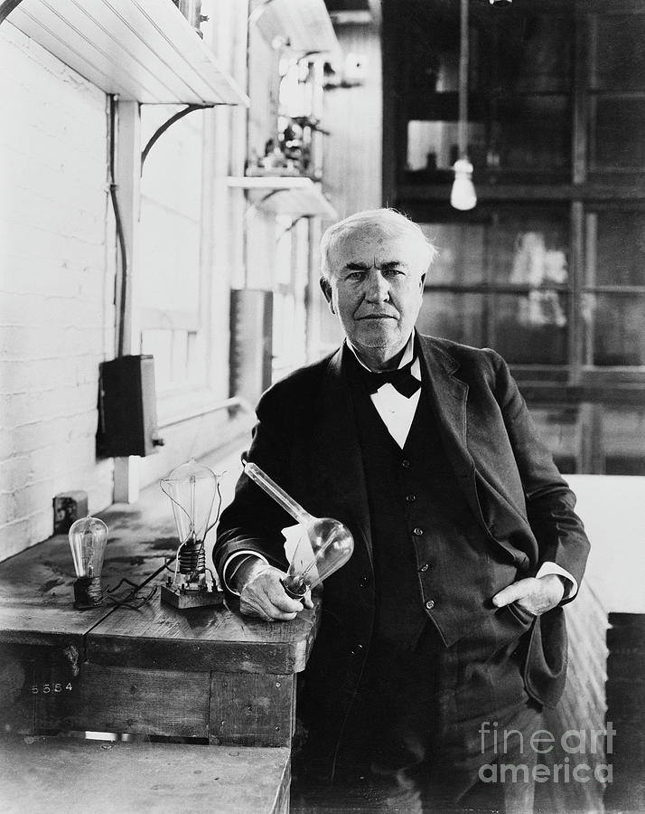 Thomas Edison In His Laboratory #1 Photograph by Bettmann