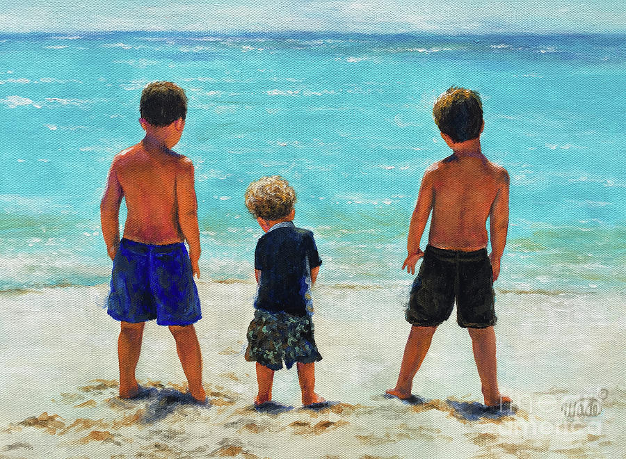 Мальчики пляж дети