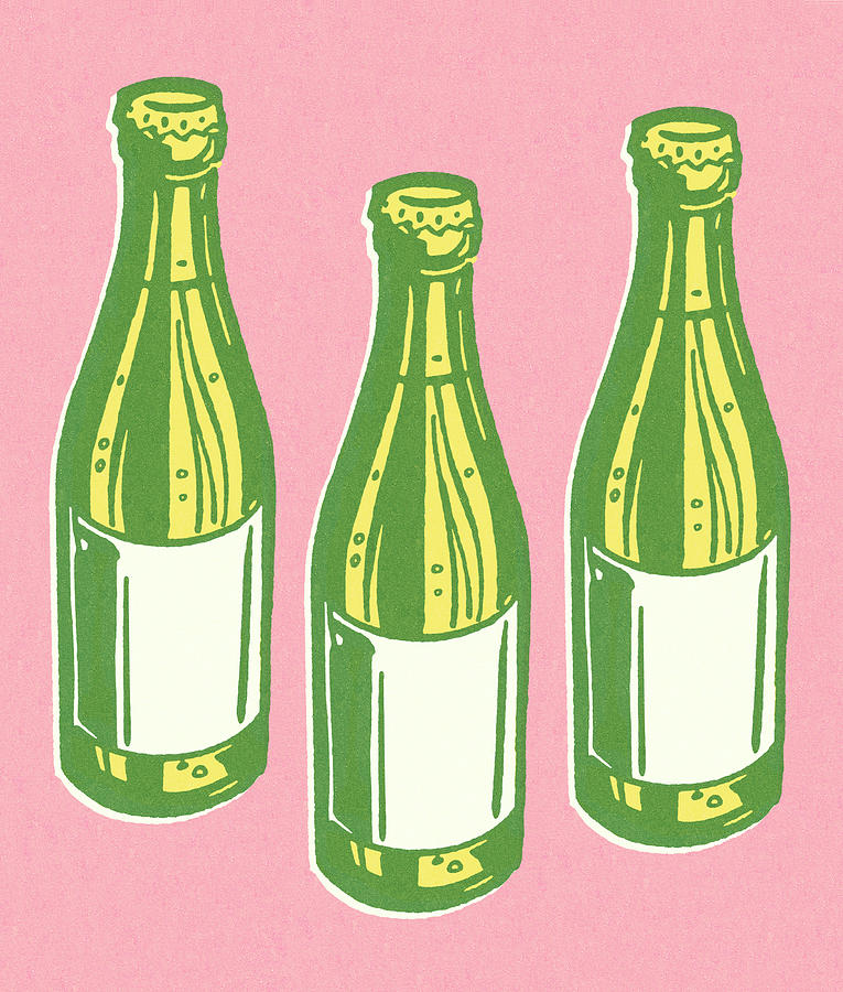 Beer Drawing - Three Bottles #1 by CSA Images