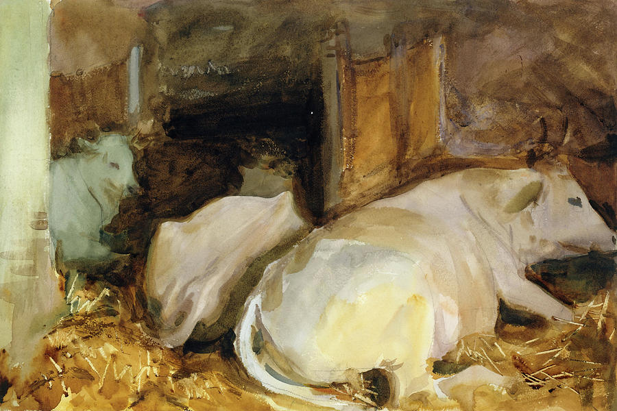 John Singer Sargent Painting - Three oxen. #1 by John Singer Sargent
