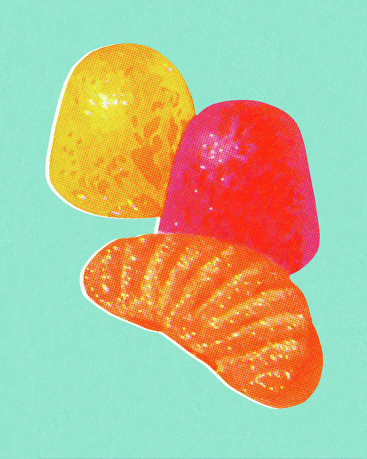 Three Pieces of Candy Drawing by CSA Images - Fine Art America