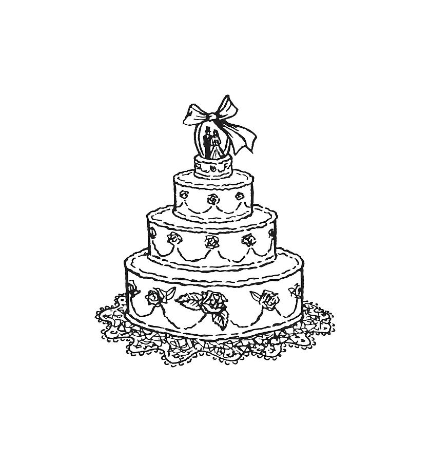 wedding cake drawing