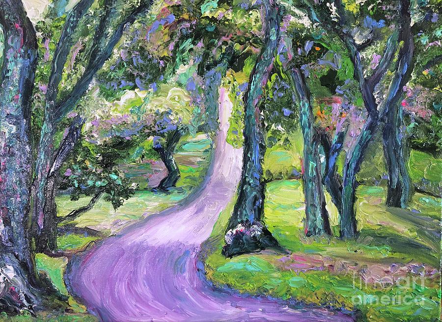 Nature Painting - Path Through the Oaks by Suzanne Leonard