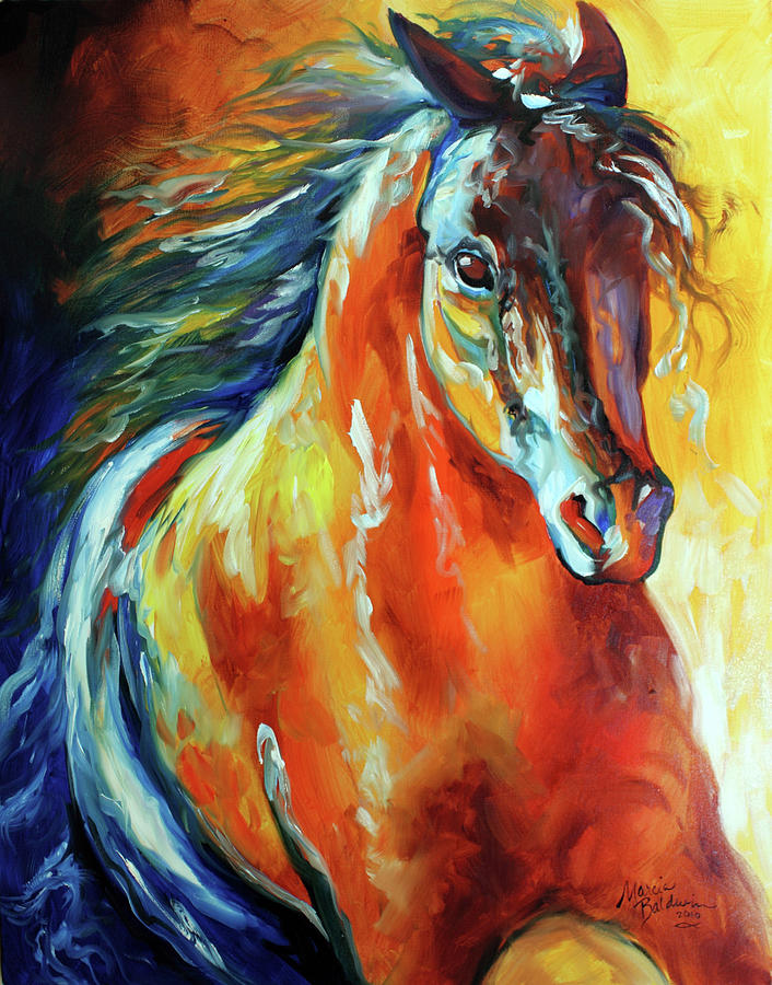 Horse Painting - Thunder Magic #1 by Marcia Baldwin