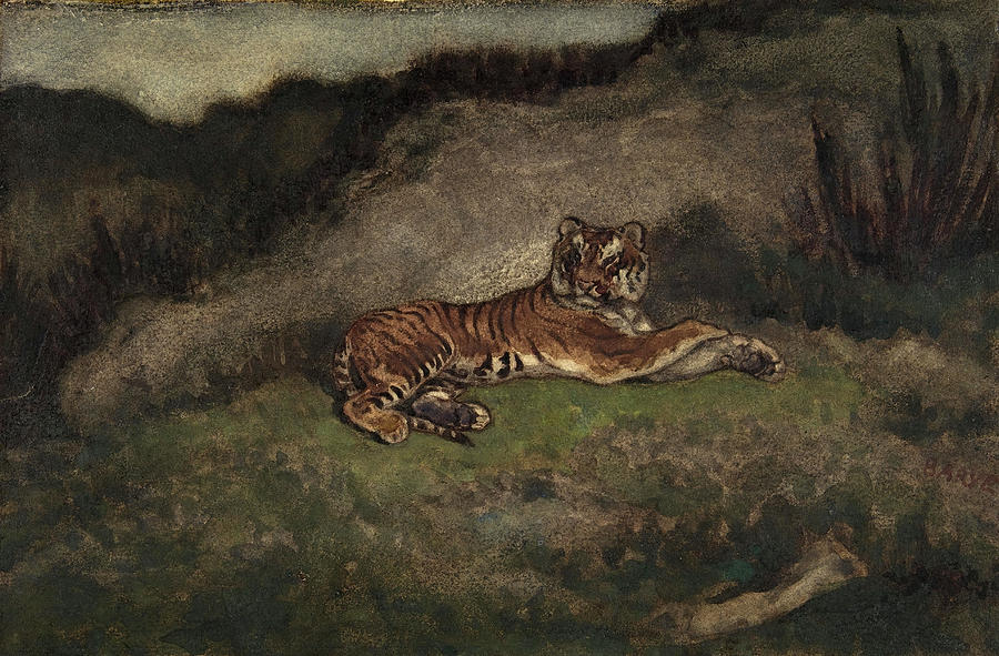 Nature Painting - Tiger. #1 by Antoine-Louis Barye