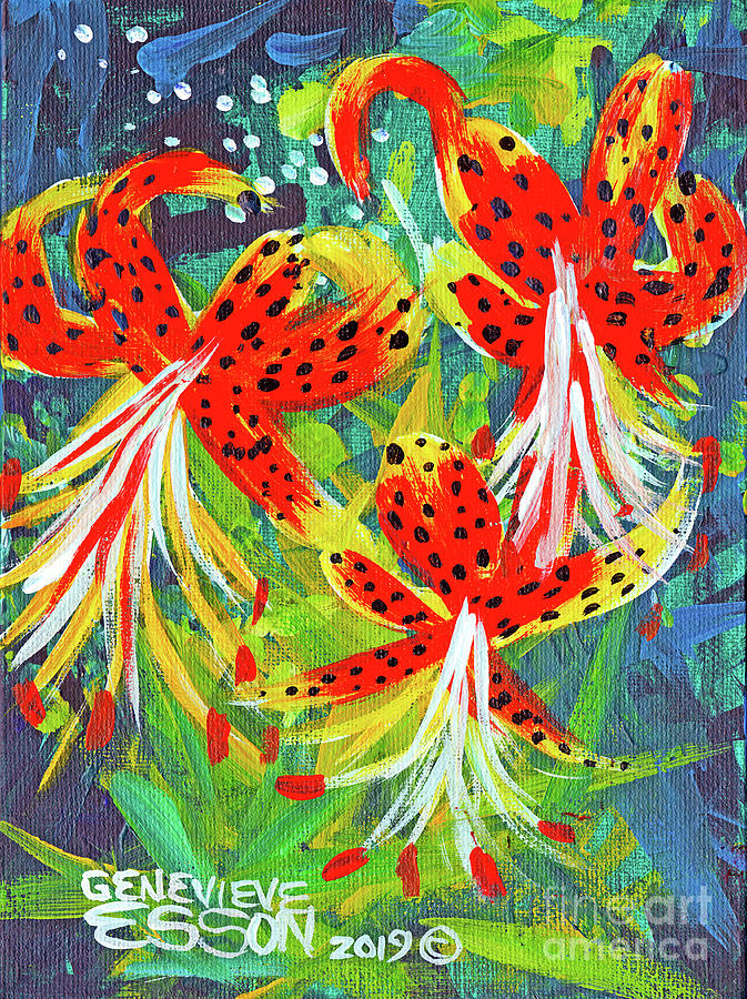 Tiger Lilies #2 Painting by Genevieve Esson