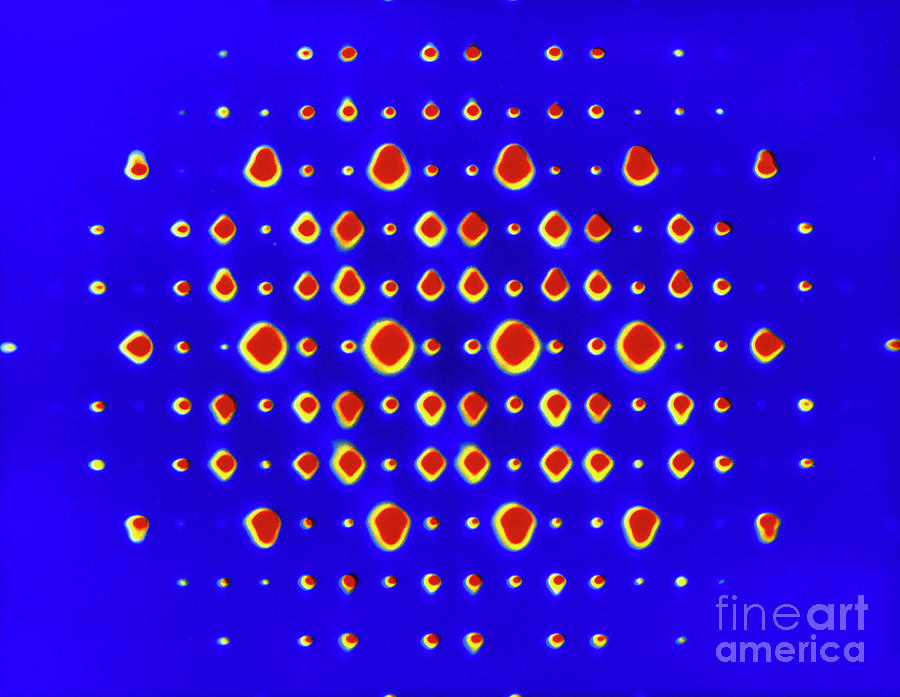 Titanium/nickel Alloy Diffraction Pattern #1 Photograph by Dr David Wexler, Coloured By Dr Jeremy Burgess/science Photo Library