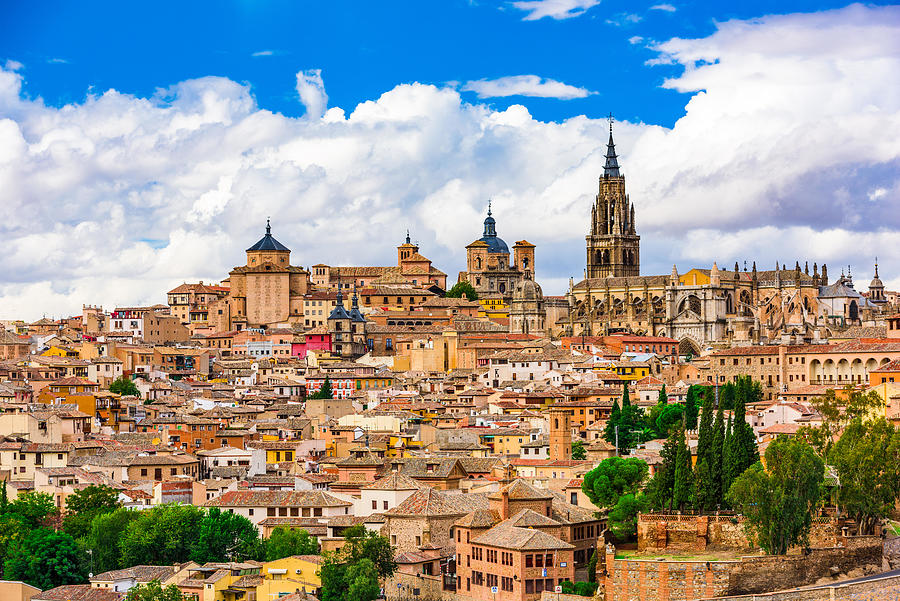 Toledo Photograph - Toledo, Spain Old Town City Skyline #1 by Sean Pavone
