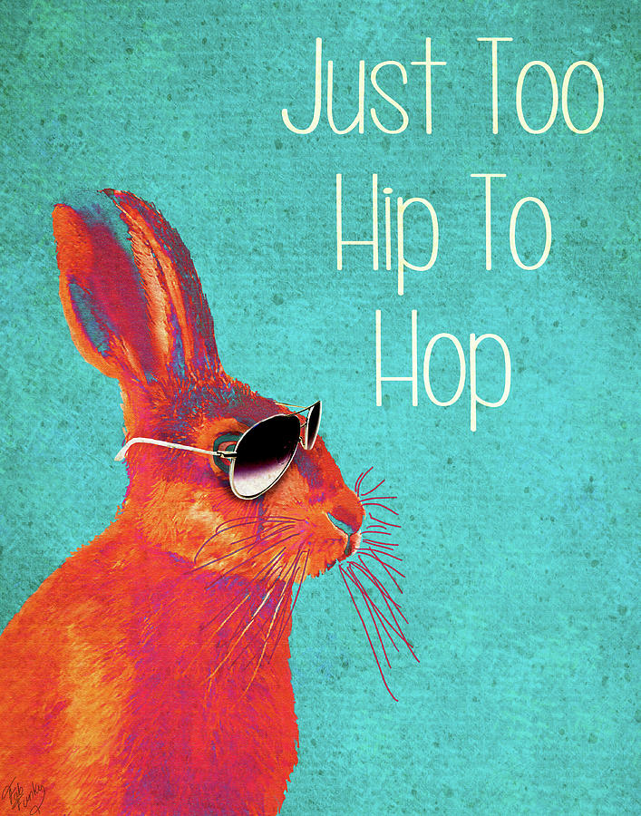 Animal Painting - Too Hip To Hop Blue #1 by Fab Funky