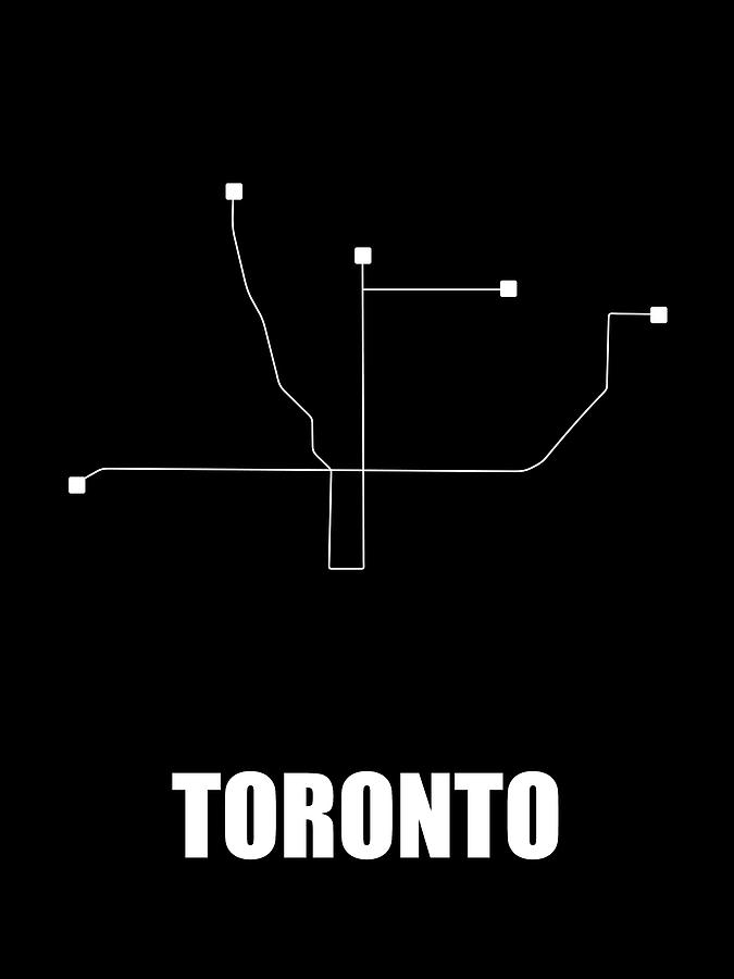 Ttc Subway Map Poster Toronto Black Subway Map Digital Art By Naxart Studio | Fine Art America